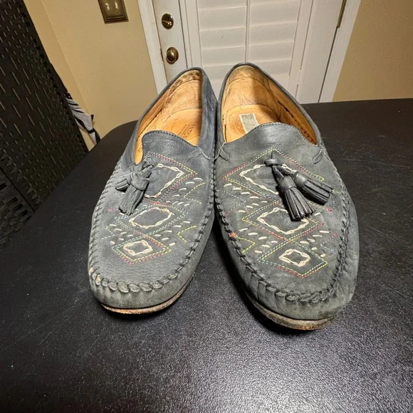 Santoni size 12 men’s grey loafers made in Italy